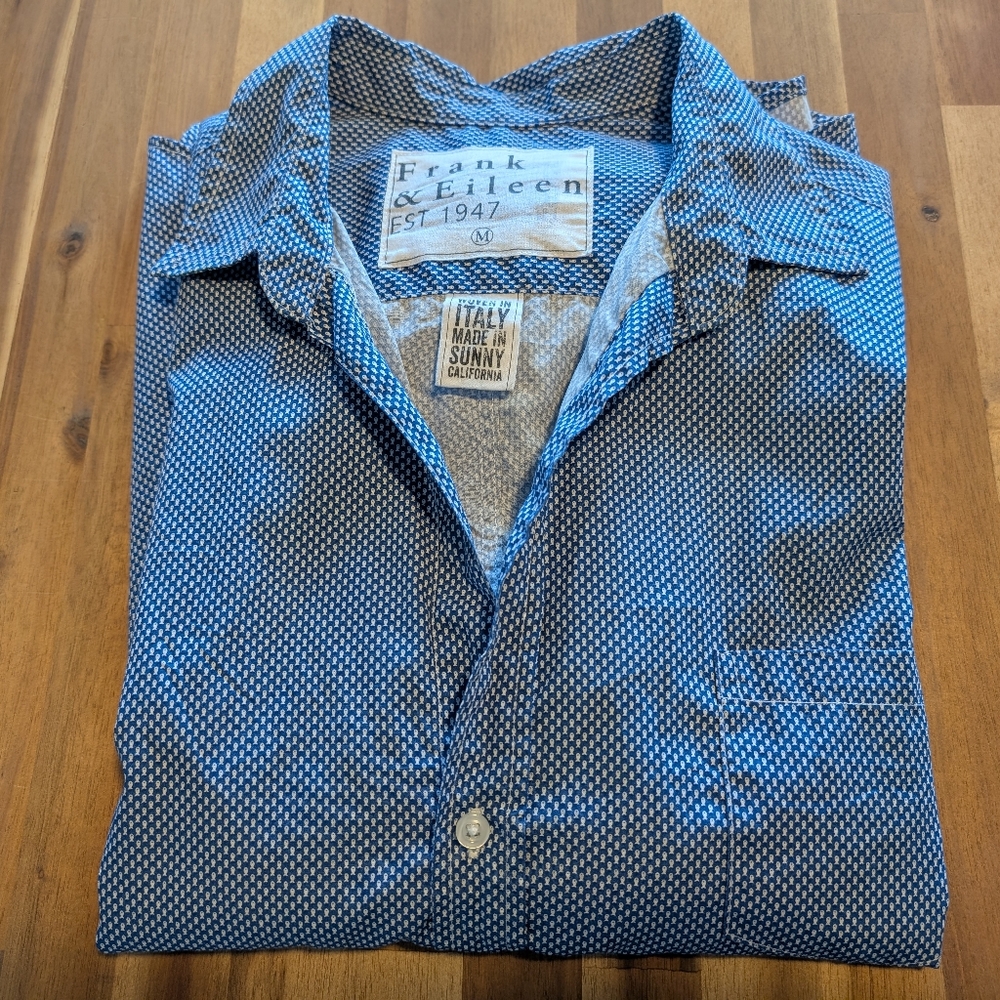 Frank And Eileen Buttondown, Blue, Med,EUC